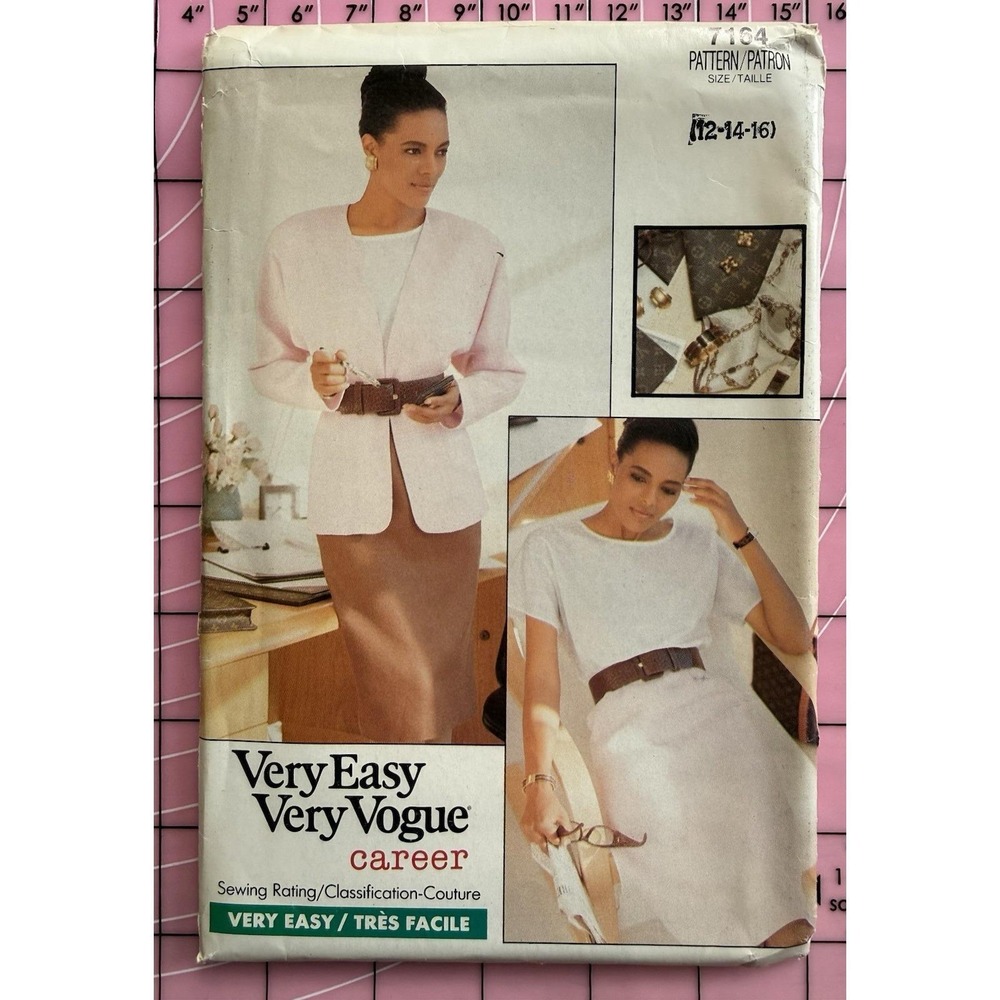 Vogue Very Easy Career Pattern 7164 Misses' Jacket, Top & Skirt Size 12-16 UC FF